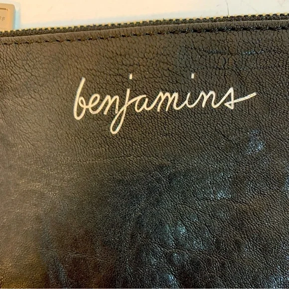 REBECCA MINKOFF Black Leather "Benjamins" Zippered Pouch Wallet - Picture 3 of 6